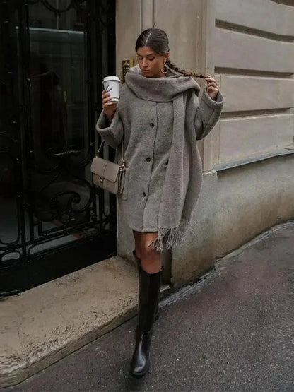 Nina | Cardigan met sjaal